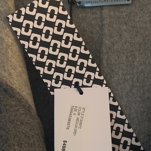 NWT DVF Wrap/Sweater/Coat- Lt&Dark Gray (S) - Picture 7 of 9